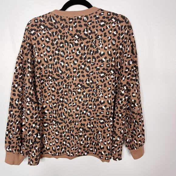 Rails Small Tan Black Reeves Mountain Leopard Sweatshirt Pullover Cotton Animal - Picture 2 of 10